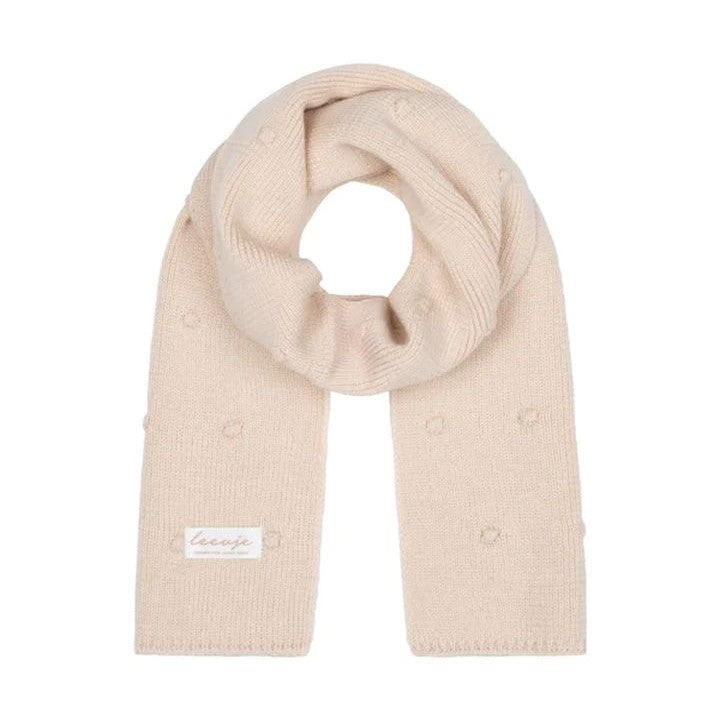 leevje Schal in Popcornstrick-Optik Beige Größe S aus Merinowolle