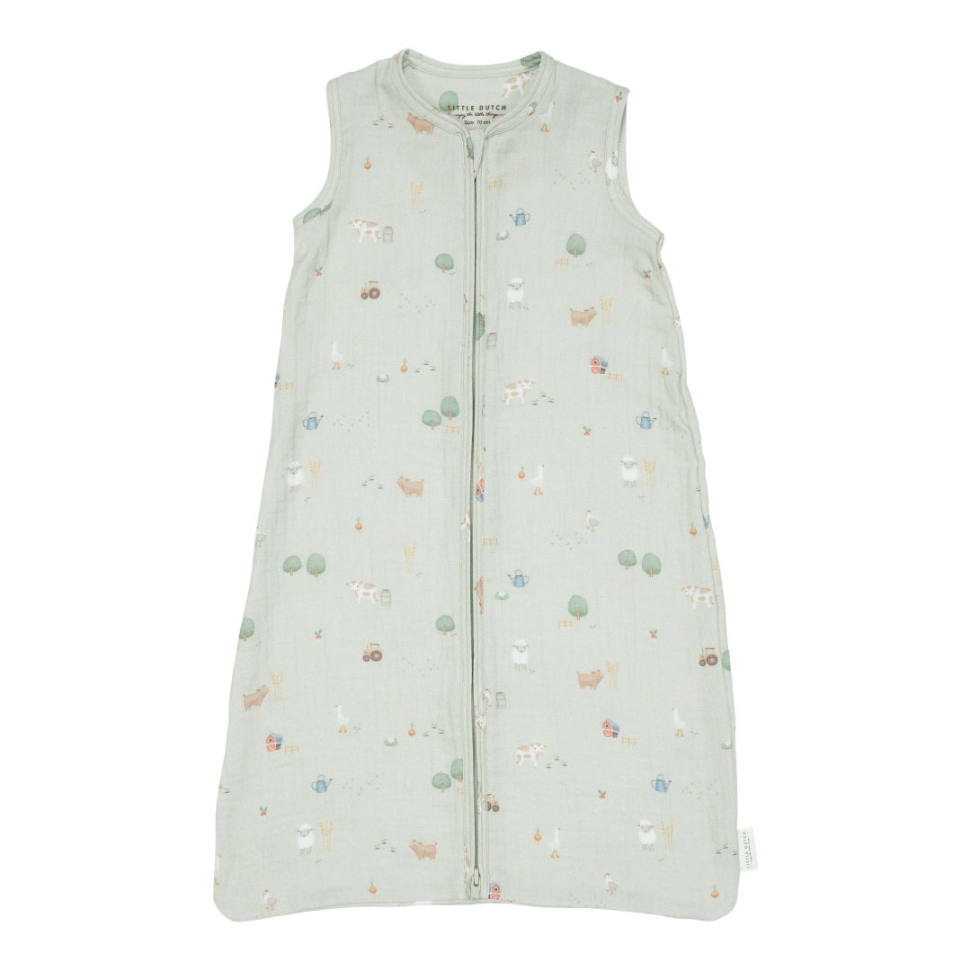 Sommerschlafsack Little Farm 70 cm aus Musselin – Produktansicht