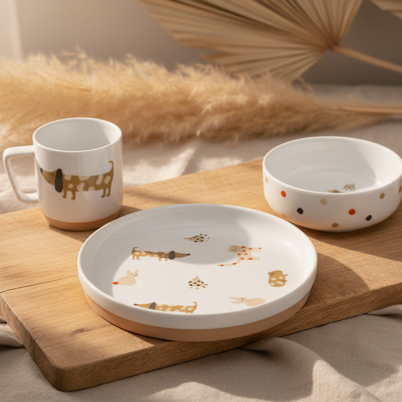 Set de vajilla infantil de porcelana - Little Mateys - Spicy orange | Lässig