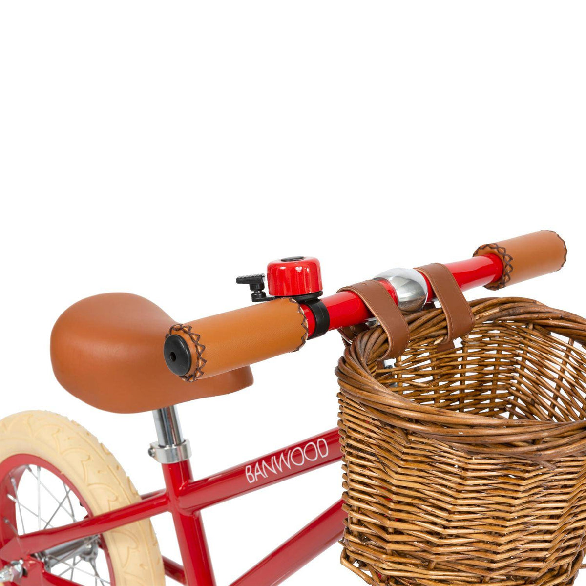 Banwood FIRST GO Laufrad Rot 12 Zoll mit Weidenkorb