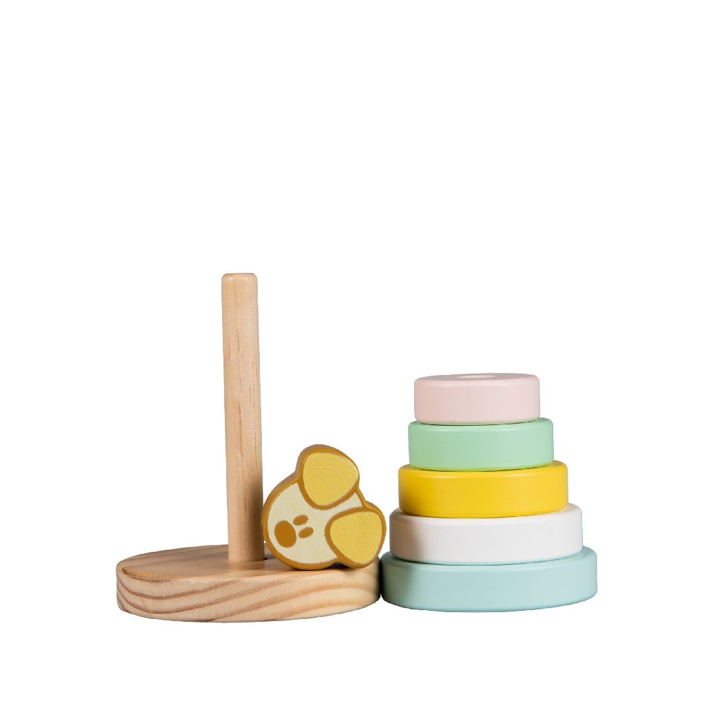 Pip Baby Stapelturm aus Holz mit Ringen und Abschlussfigur