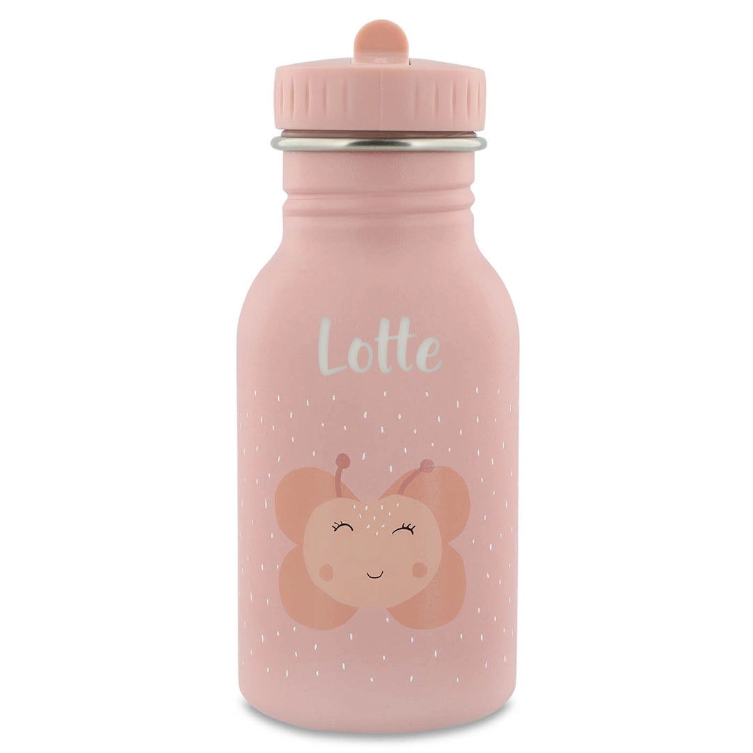 Trixie Trinkflasche 350ml Frau Schmetterling – Frontansicht mit aufgedrucktem Namen