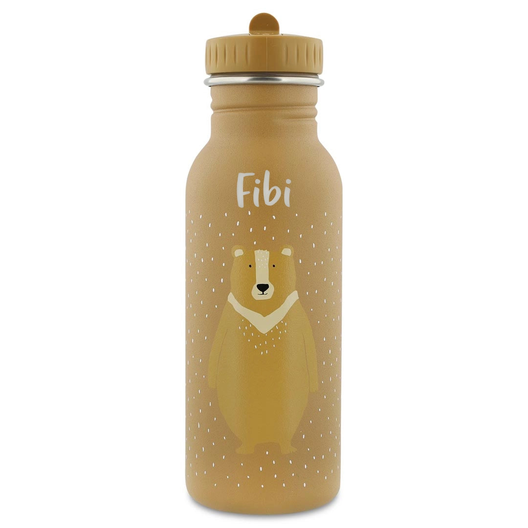 Trixie Trinkflasche 500ml Herr Bär – Frontansicht mit aufgedrucktem Namen