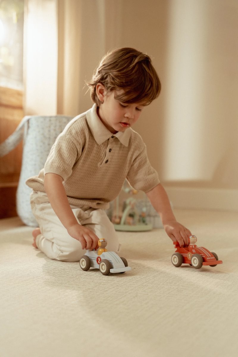 Holz-Rennwagen 2er-Set für Kinder ab 18 Monaten