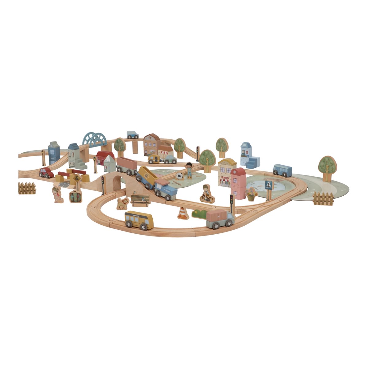 Holzeisenbahn-Set XL aus Holz – 113 Teile | Little Dutch