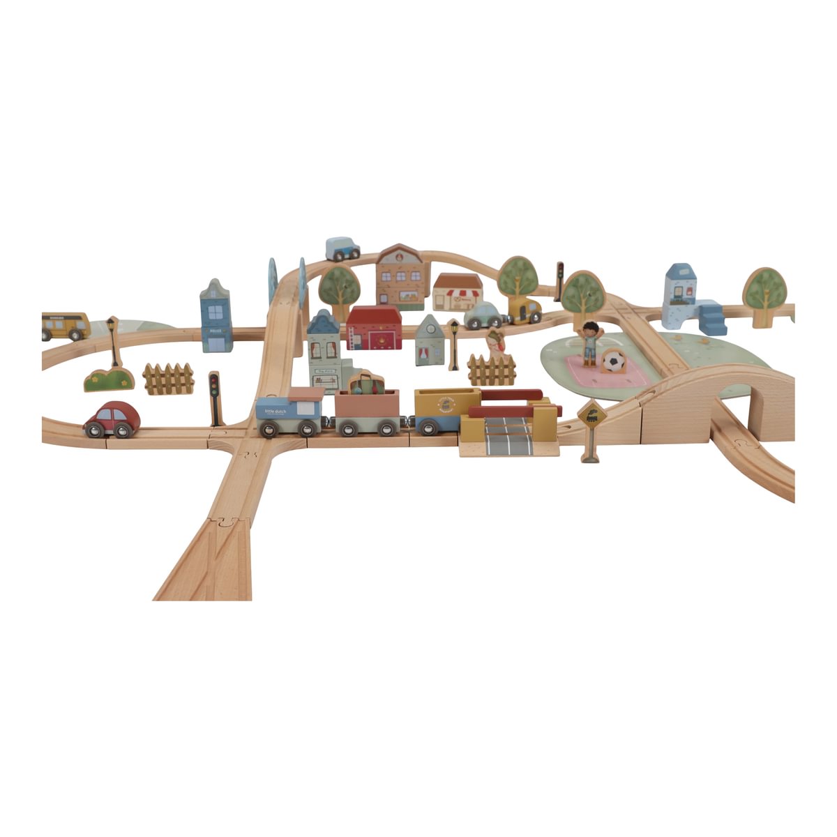 Holzeisenbahn-Set XL aus Holz – 113 Teile | Little Dutch