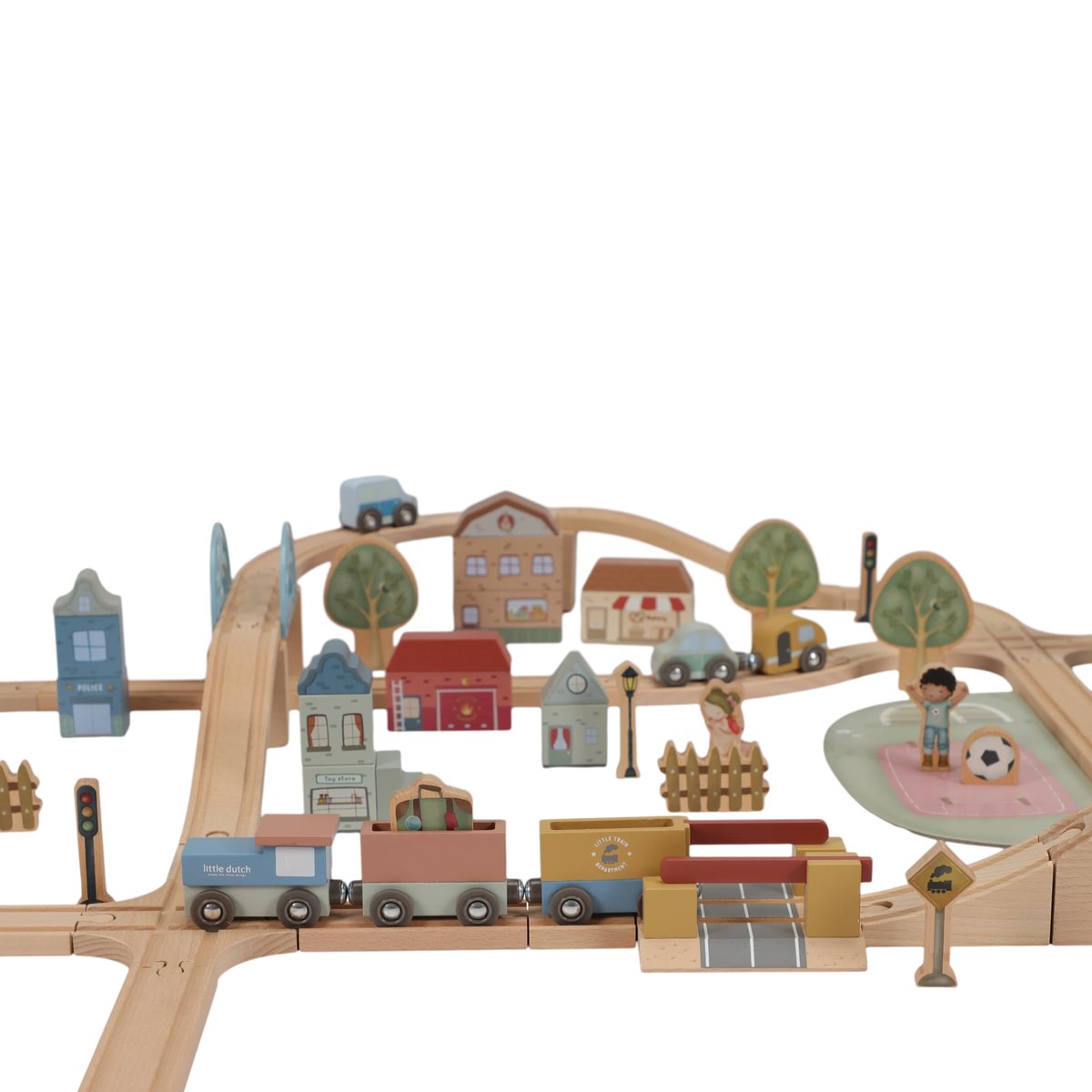 Holzeisenbahn-Set XL aus Holz – 113 Teile | Little Dutch