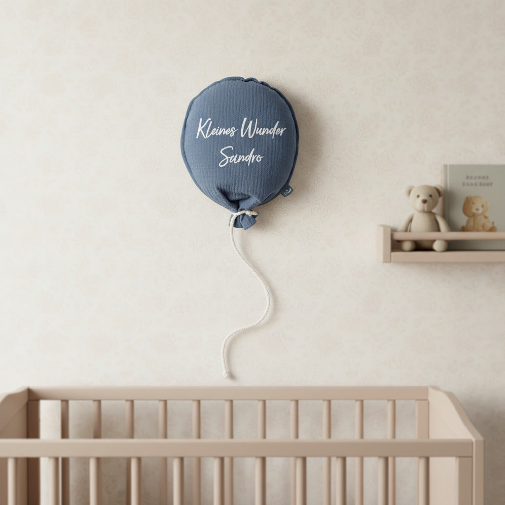 Jollein Stoffballon Jeans Blue – personalisierbare Kinderzimmer-Dekoration