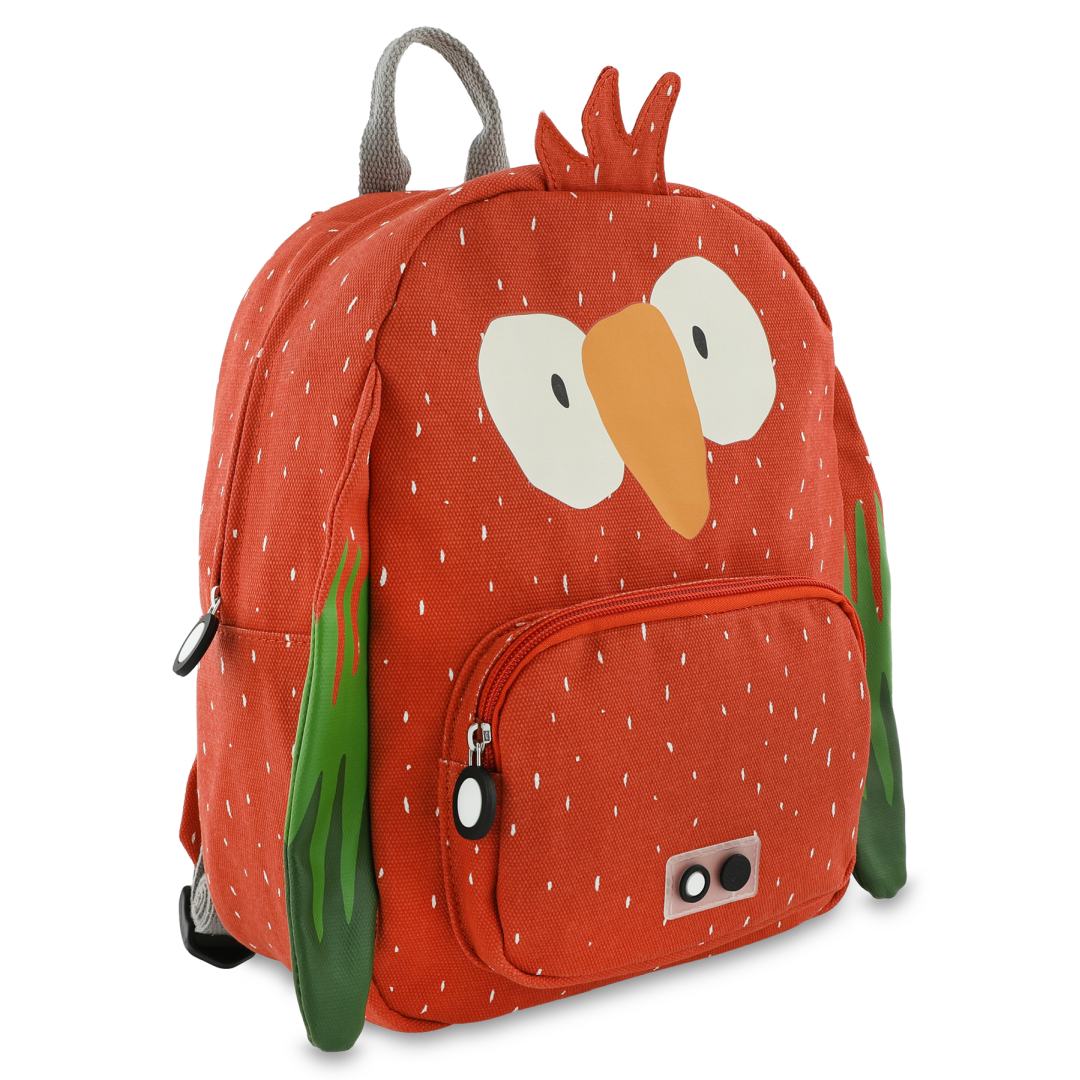 Trixie Rucksack Herr Papagei – Seitenansicht mit Papageimotiv