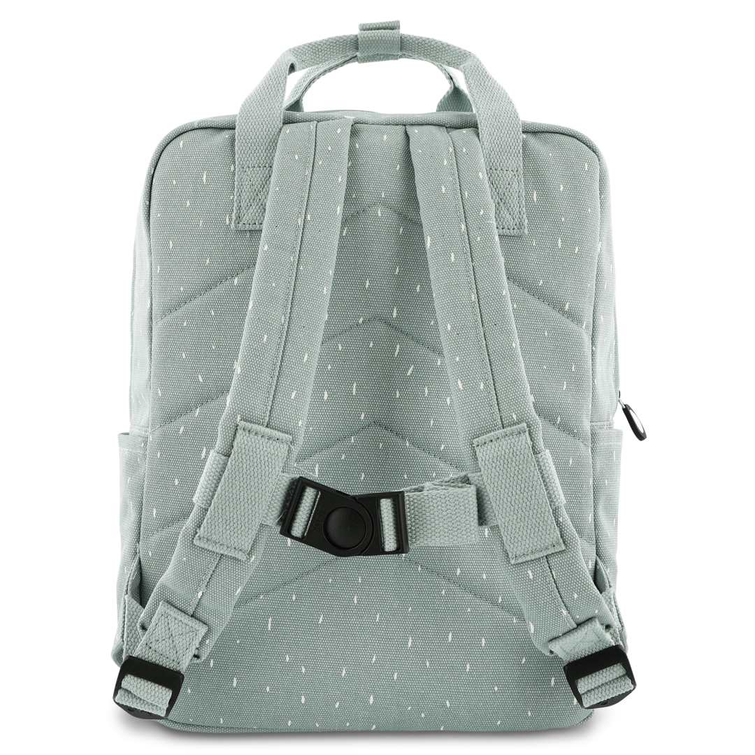 Trixie Rucksack groß Herr Hai in Blau – ergonomischer Kinder-Rucksack mit gepolstertem Rücken, Brustgurt und A4-Fach