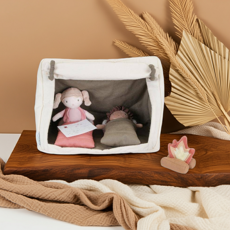 Kuschelpuppen Camping-Set mit Jake, Anna, Zelt und Zubehör von Little Dutch