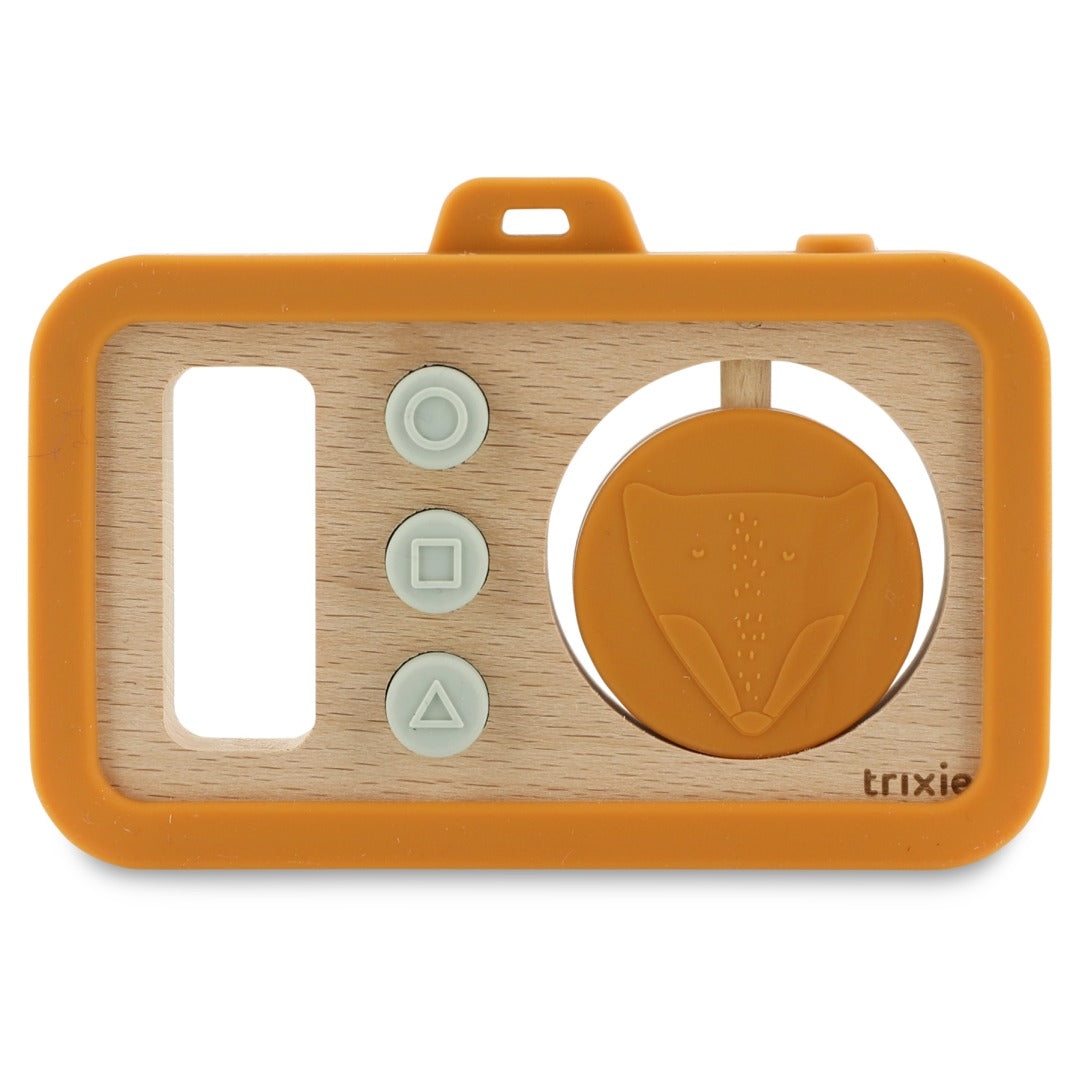 Spielzeug-Kamera Herr Fuchs aus Holz und Silikon