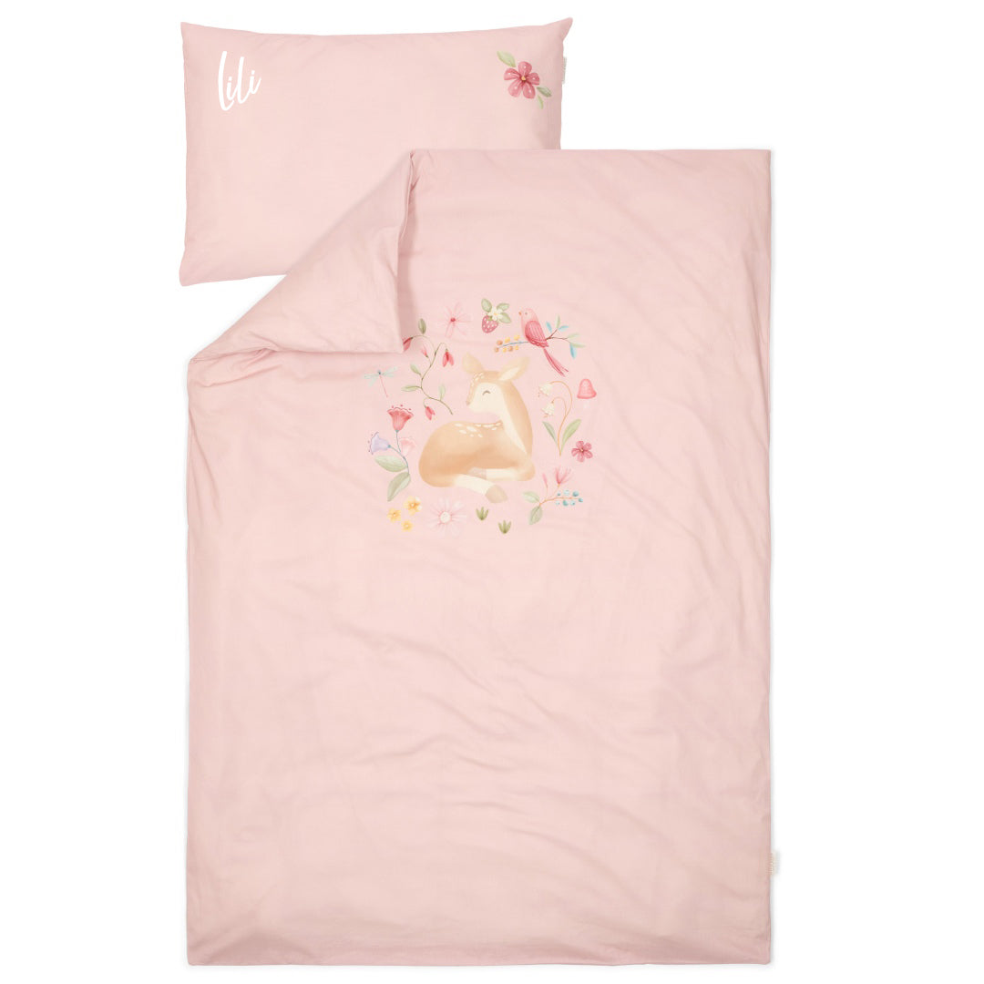 Kinderbettbezug Blossom 120 × 150 cm mit Kissenbezug 40 × 60 cm