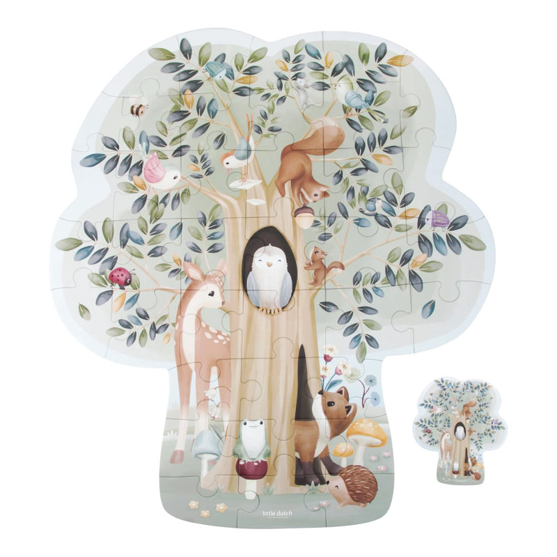 Little Dutch Bodenpuzzle Forest Friends XL mit 37 Teilen für Kinder ab 4 Jahren