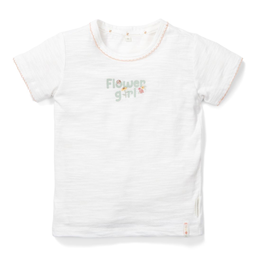 Flower Girl Kinder-T-Shirt in Weiß aus Bio-Baumwolle
