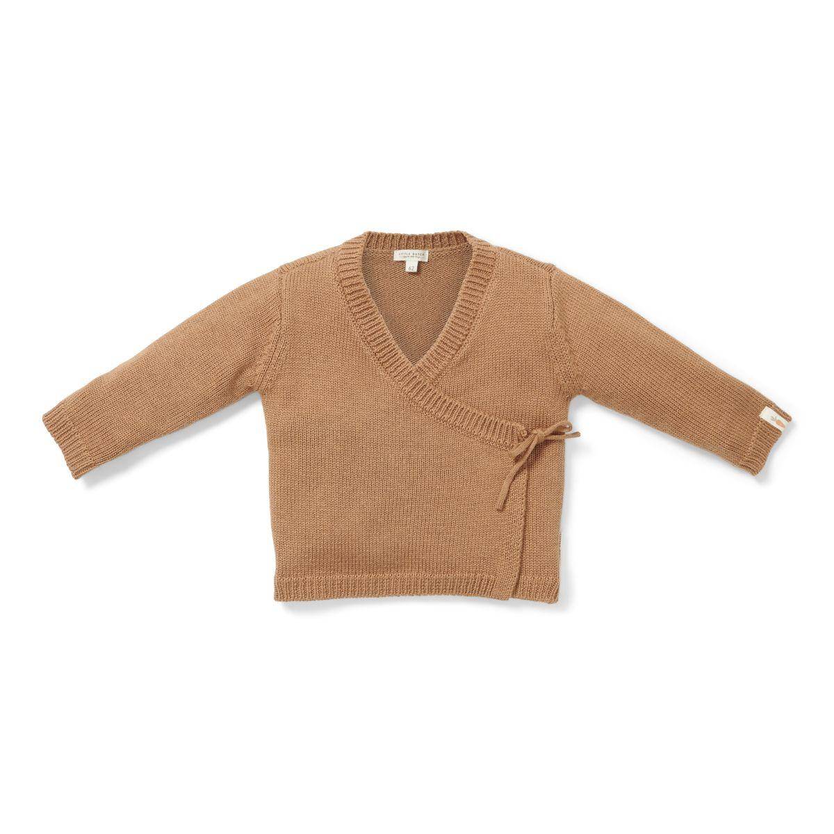 Little Dutch Baby-Wickeljacke aus braunem Strick