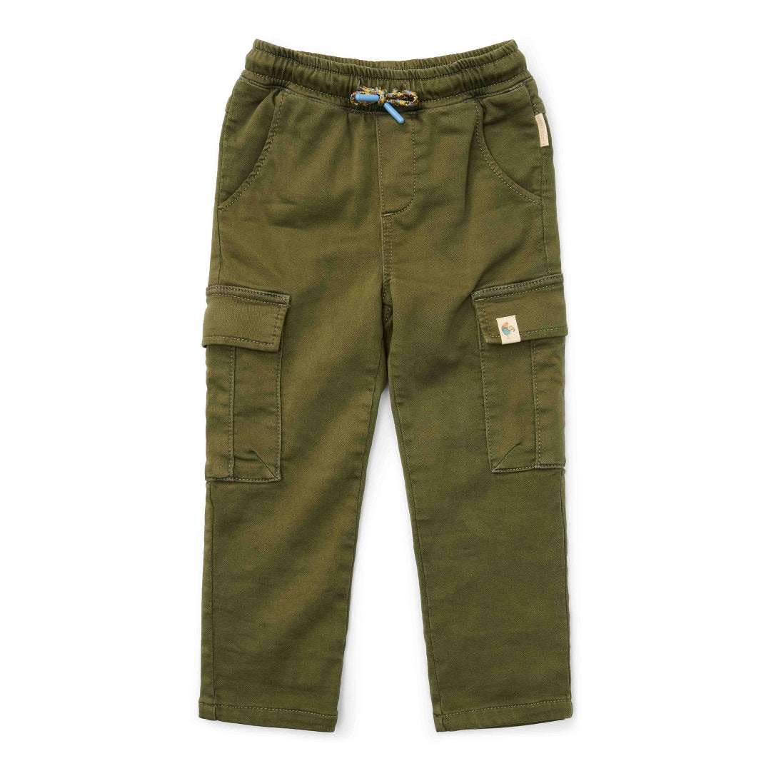 Cargo-Jogginghose Dark Green Little Farm von Little Dutch – dunkelgrüne Kinder-Cargohose