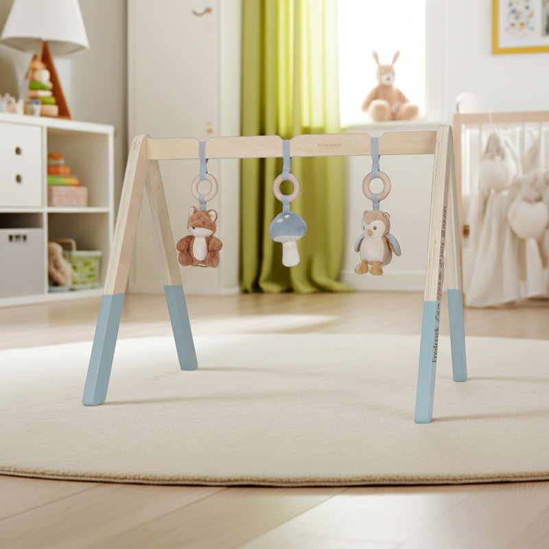 Forest Friends Spieltrapez aus Holz mit Fuchs, Eule und Pilz für Babys von 0 bis 6 Monaten