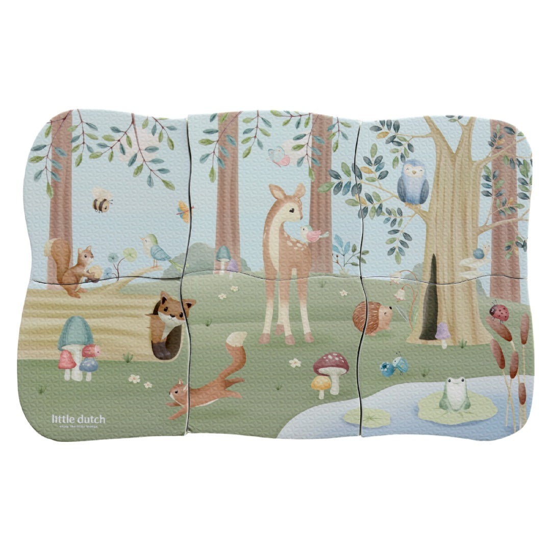 Little Dutch Badepuzzle Forest Friends aus EVA mit sechs Schaumstoffteilen