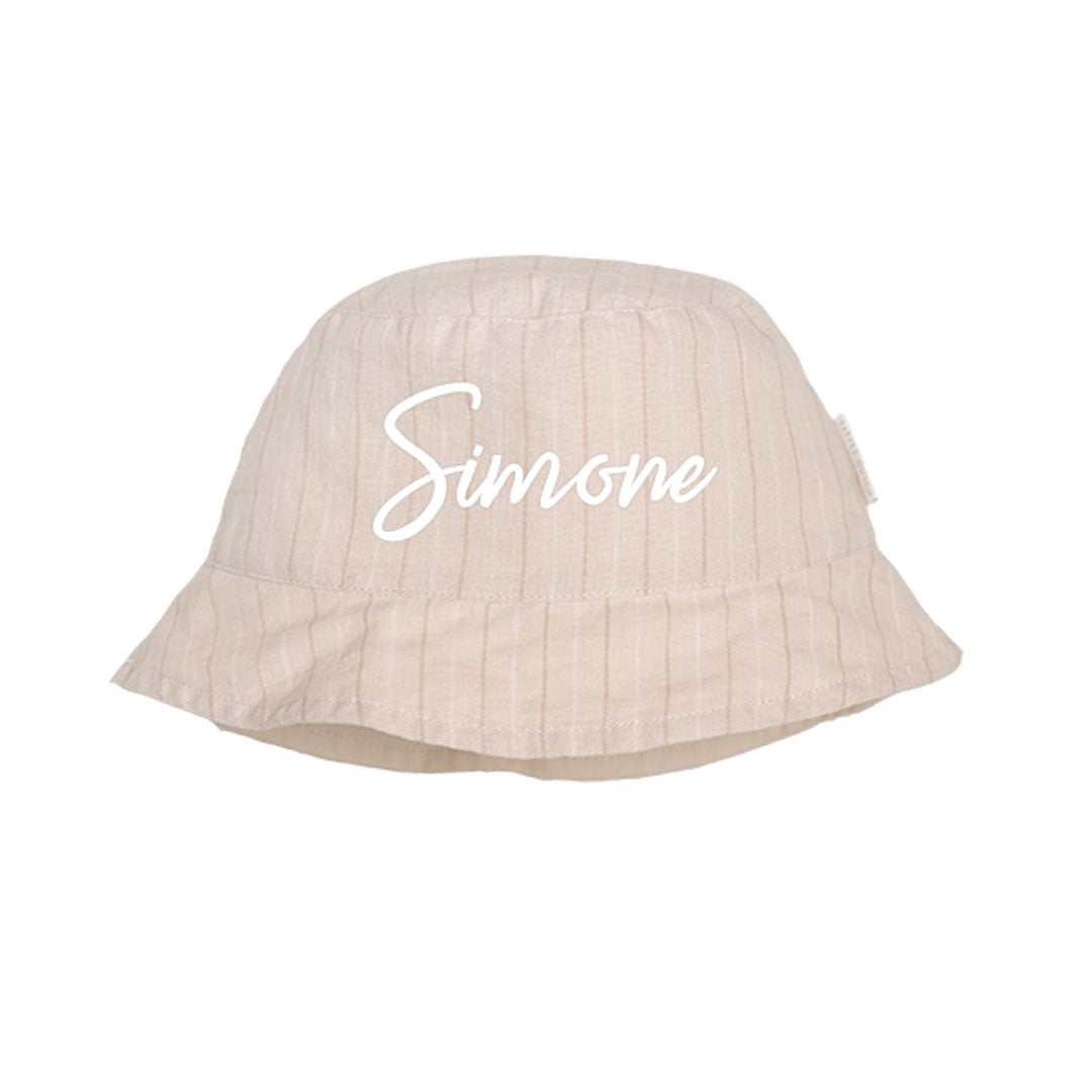 Little Dutch Wendehut Sand Stripes Beige – beidseitig tragbar