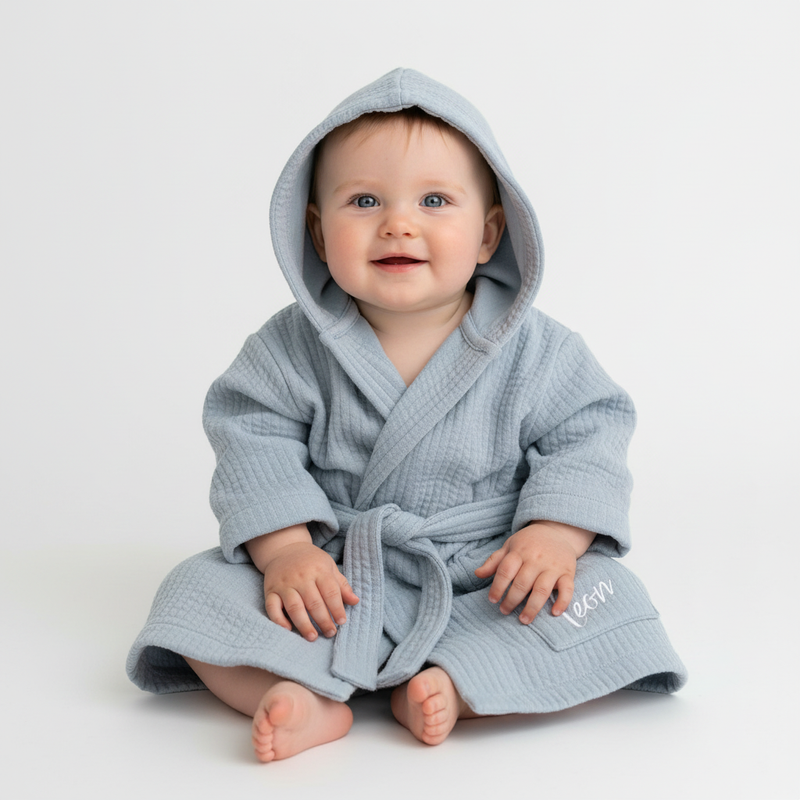 Little Dutch Bademantel Pure Soft Blue für Babys und Kinder