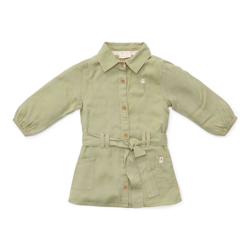 Grünes Little Farm Langarm-Kleid von Little Dutch für Babys und Kinder