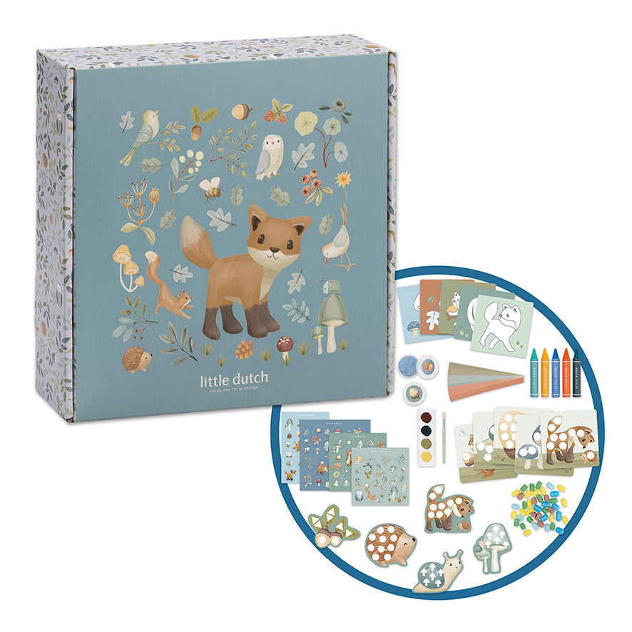 Bastelbox Forest Friends von Little Dutch mit Farben, Kreiden und Bastelmaterialien
