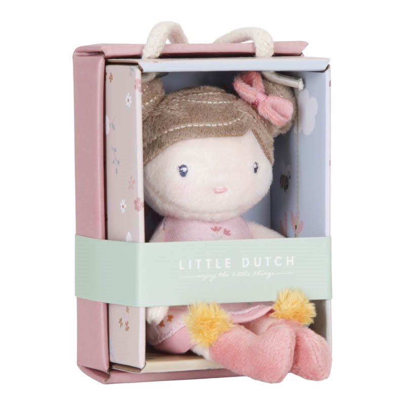 Little Dutch Kuschelpuppe Rosa 10 cm – weitere Ansicht der kleinen weichen Puppe als Begleiterin für Rollenspiele und unterwegs