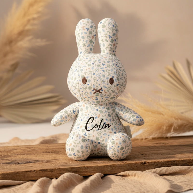 Miffy Kuscheltier Lucky Leaves 30 cm in Blau – personalisierbar mit Namen