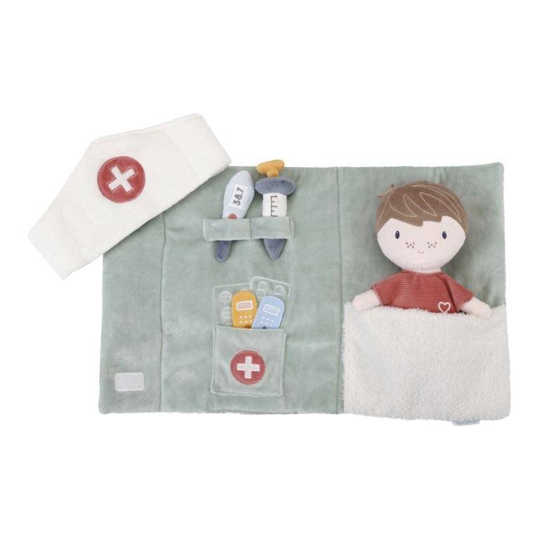 Little Dutch Jim Doktor-Set – weiche Kuschelpuppe mit medizinischem Spielzubehör