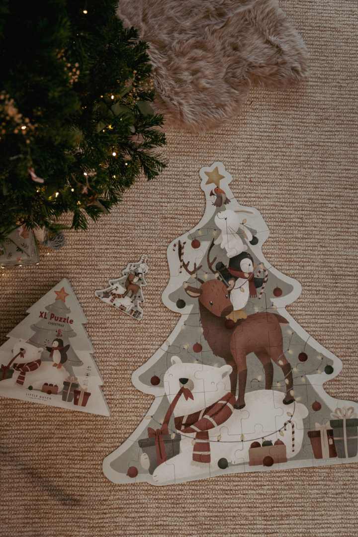 Little Dutch Weihnachts-Bodenpuzzle LD4869 – fertiges Motiv ca. 93 × 80 cm