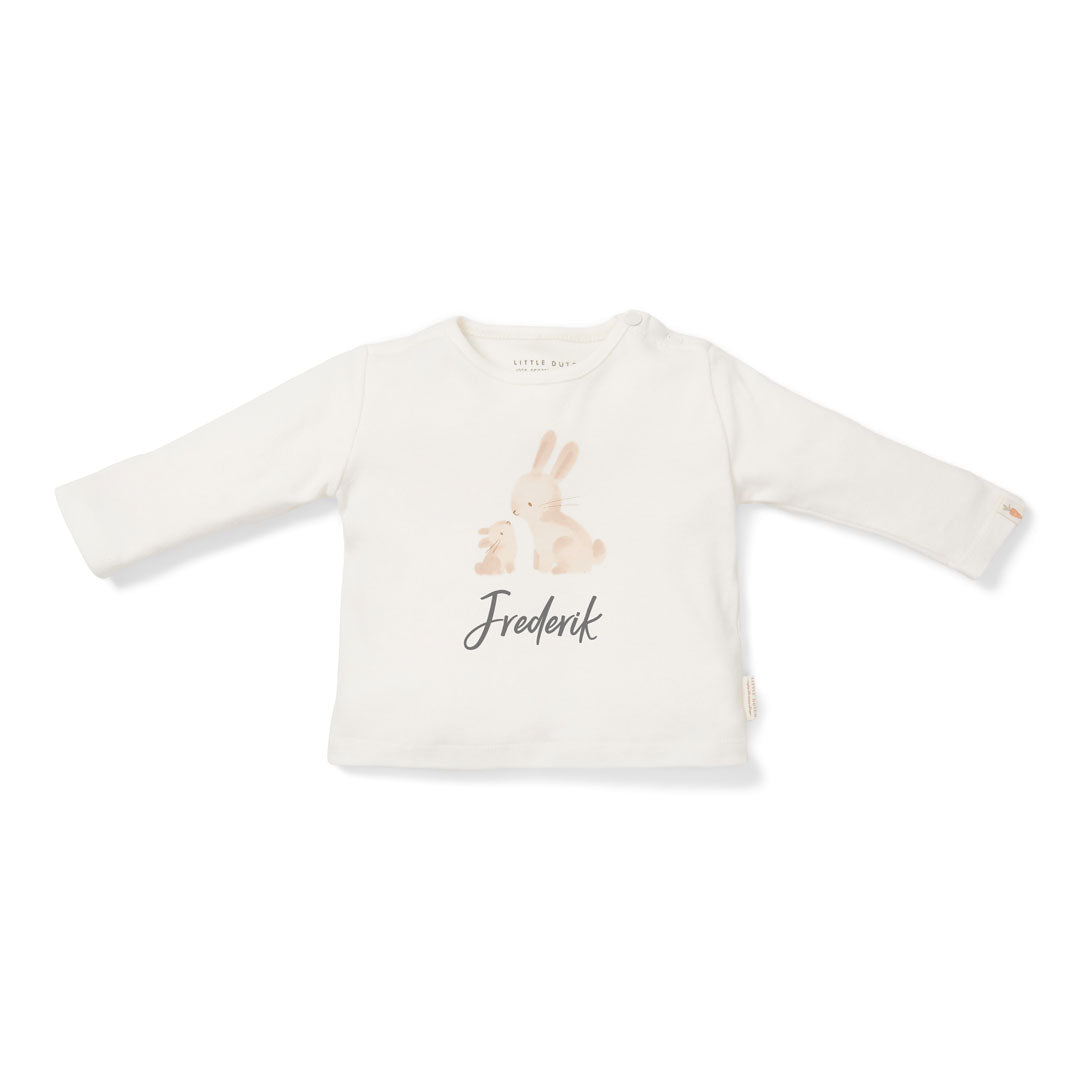 Weißes Little Dutch Baby Bunny Langarmshirt mit Hasenmotiv