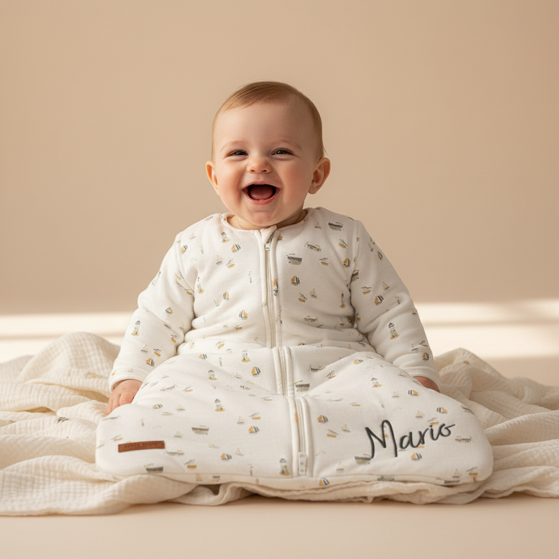 Little Dutch Winterschlafsack Sailors Bay 70 cm in Weiß – Produktansicht