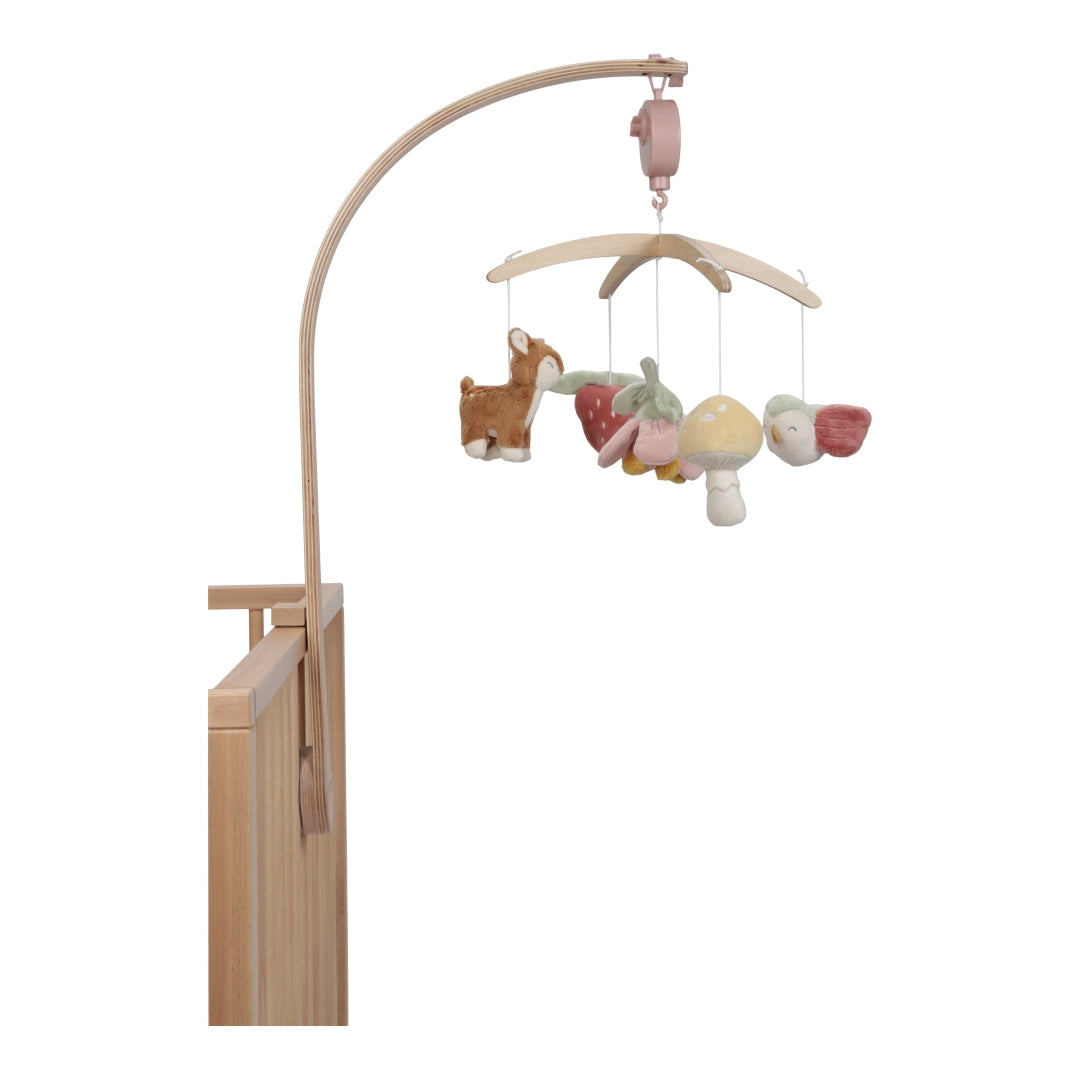 Little Dutch Musik-Mobile Fairy Garden in Rosa – Babybett-Mobile mit fünf weichen Figuren und beruhigendem Wiegenlied ab Geburt