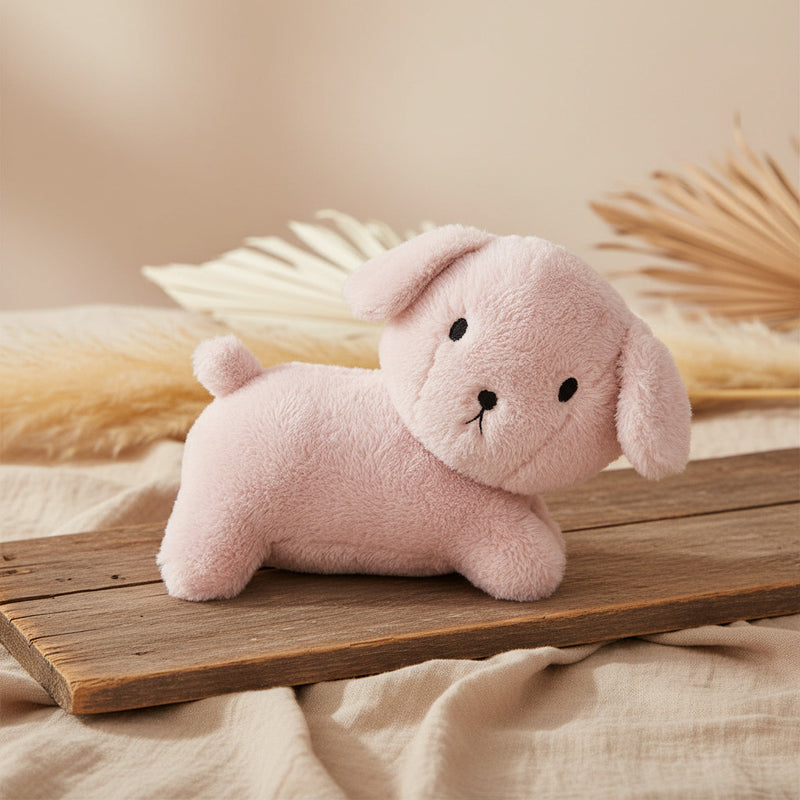 Rosa Kuscheltier Hund Snuffie Fluffy Pink 25 cm – Miffy x Tiamo, weicher Plüschhund ab Geburt