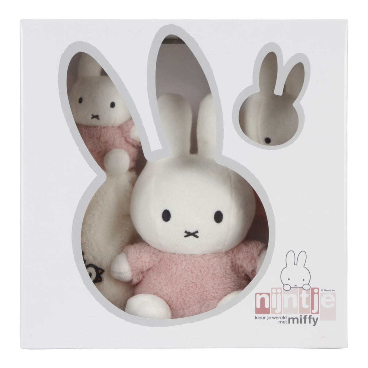 Miffy Fluffy Pink Geschenkset von Tiamo – kuscheliges 3er-Set für Babys mit Rassel, Schmusetuch und Kuschelhase