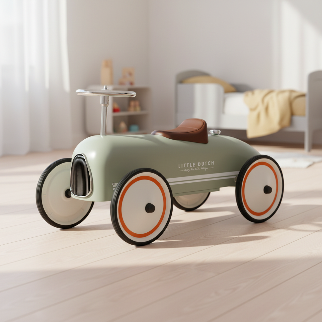 Little Dutch Retro Olive Ride-on Car – from 2 years