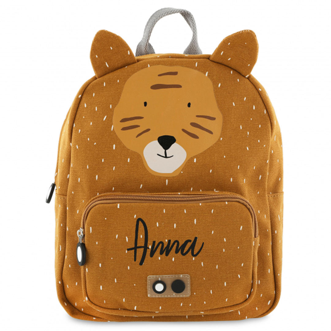 Trixie Rucksack Herr Tiger – mit Namen in der Frontansicht