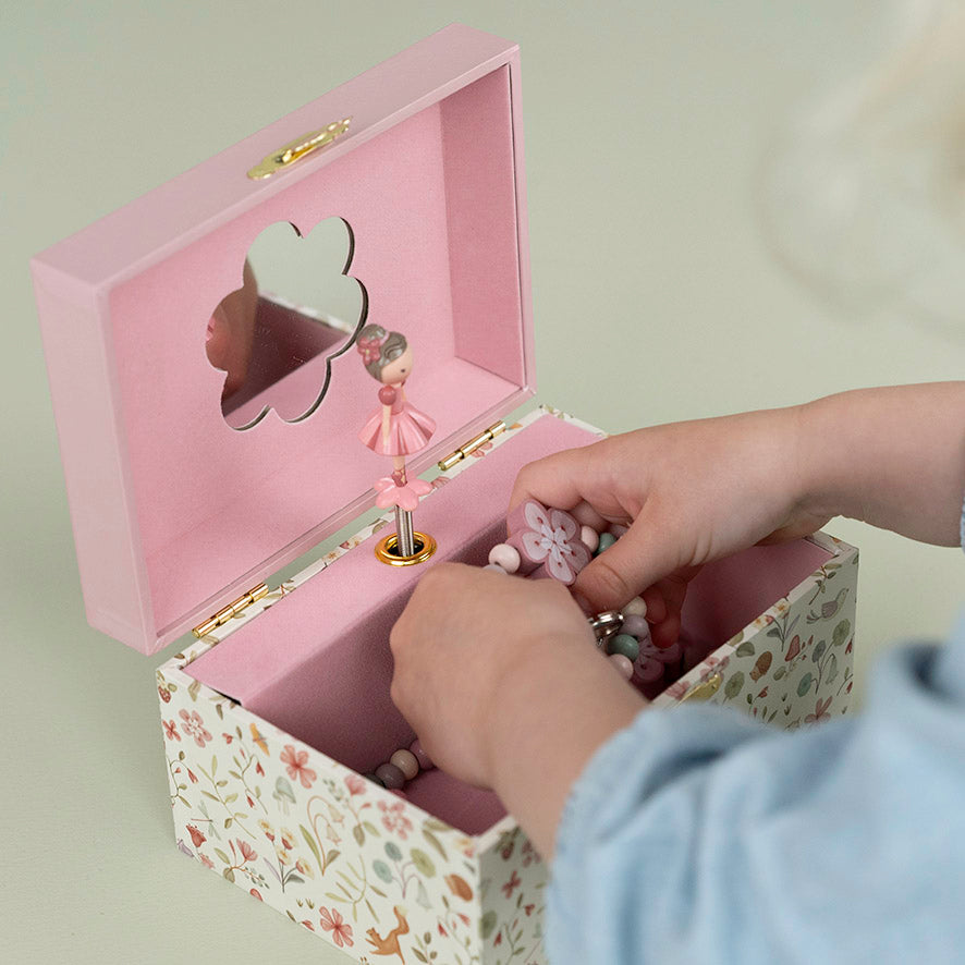 Little Dutch Schmuckkästchen mit Musik Rosa – Kinder-Schmuckdose mit Spiegel, tanzender Figur und zauberhafter mechanischer Melodie