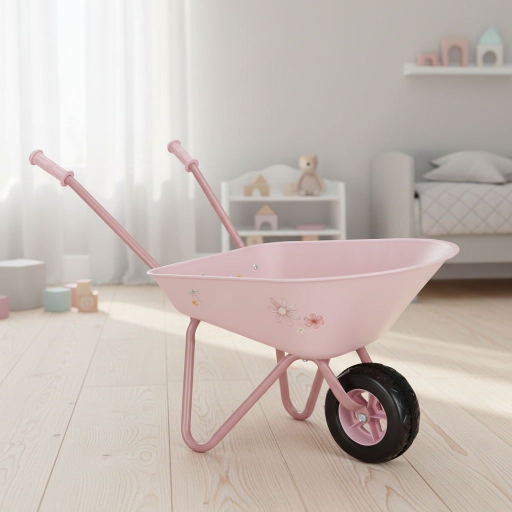 Kinder-Schubkarre Fairy Garden mit Metallrahmen und Kunststoffelementen