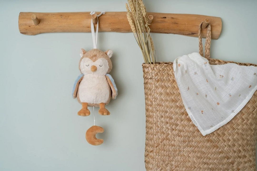 Little Dutch Spieluhr Eule – weiches Forest Friends Musikspielzeug als beruhigende Einschlafhilfe und Kinderzimmer-Dekoration