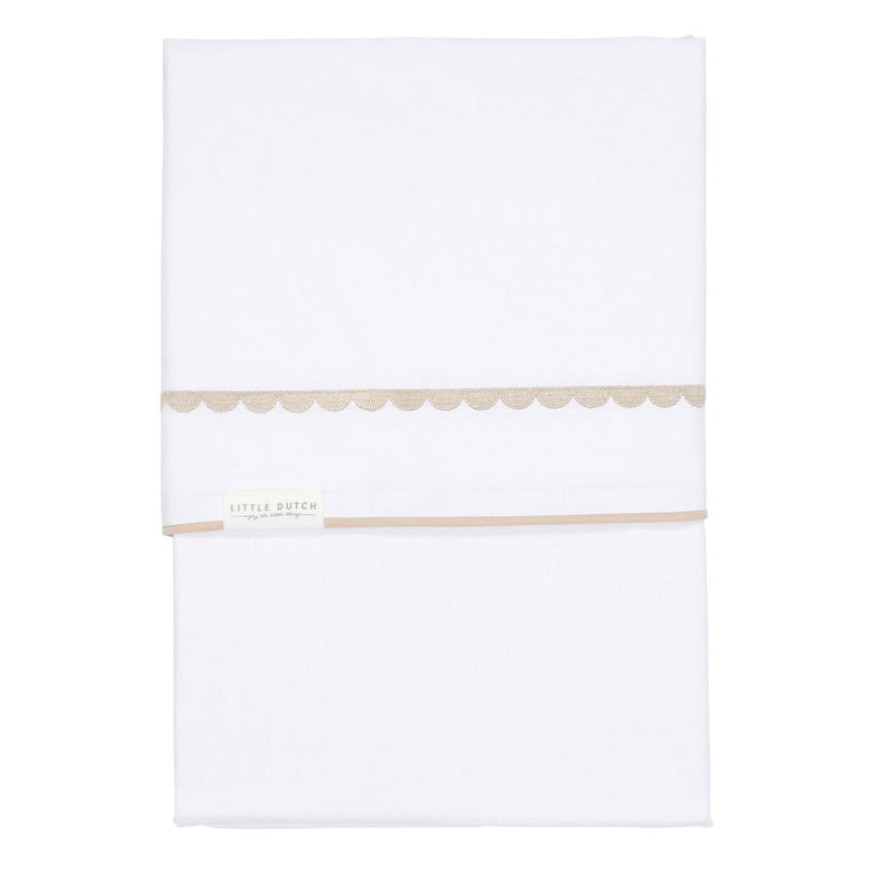 Little Dutch Embroidered Fitted Sheet Rounded Beige