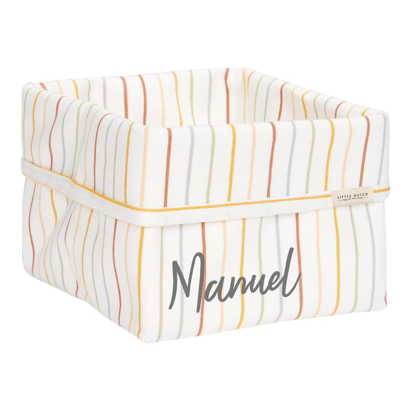 Little Dutch Pflegekörbchen Vintage Sunny Stripes klein personalisiert mit Name