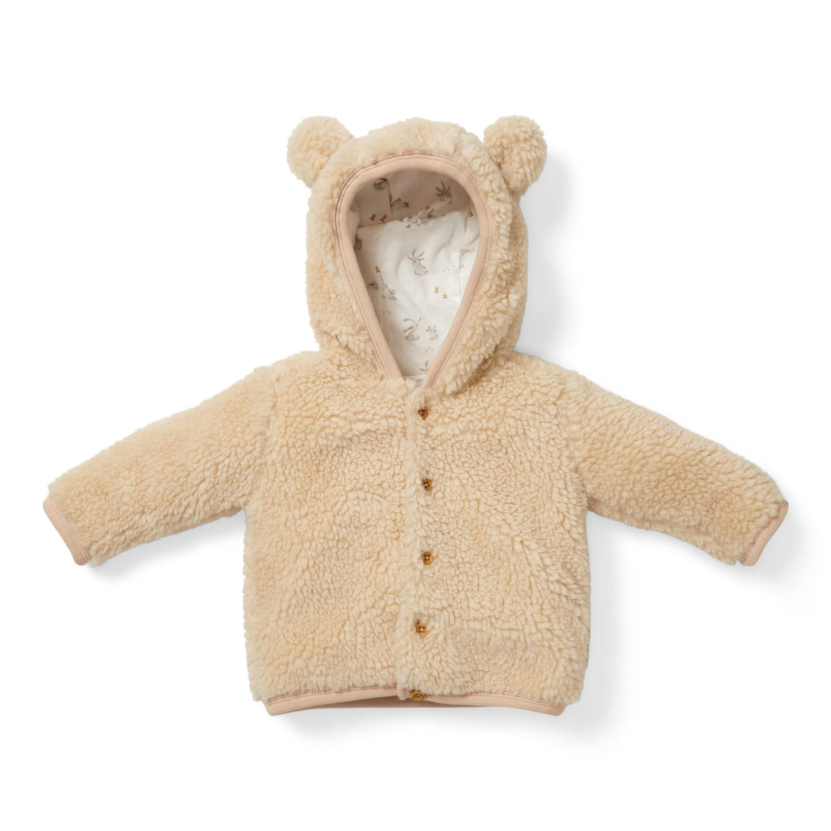 Teddy-Jacke Sand für Babys – Vorderansicht