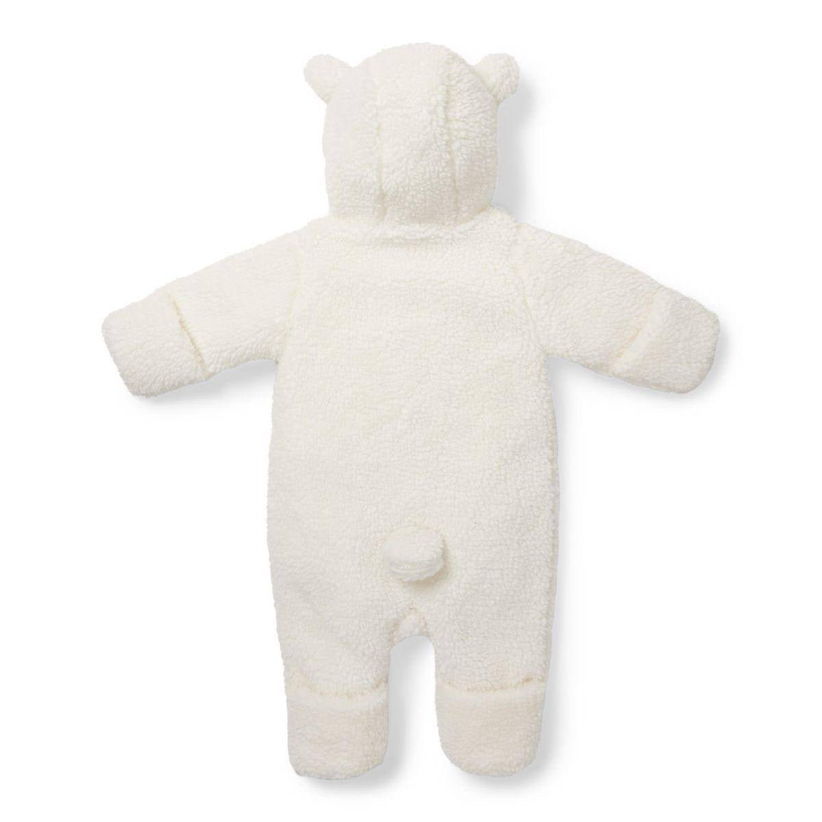 Little Dutch Teddy-Strampler Baby Bunny Off White Größe 50/56 – weicher Baby-Overall mit Kapuze und Hasenohren