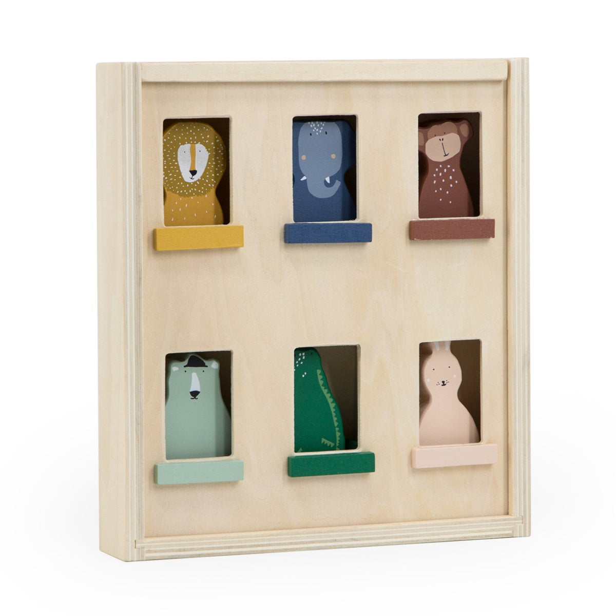 Apartment mit Tieren aus Holz von Trixie – nachhaltiges Rollenspielzeug mit sechs Tierfreunden für Kinder ab 1 Jahr