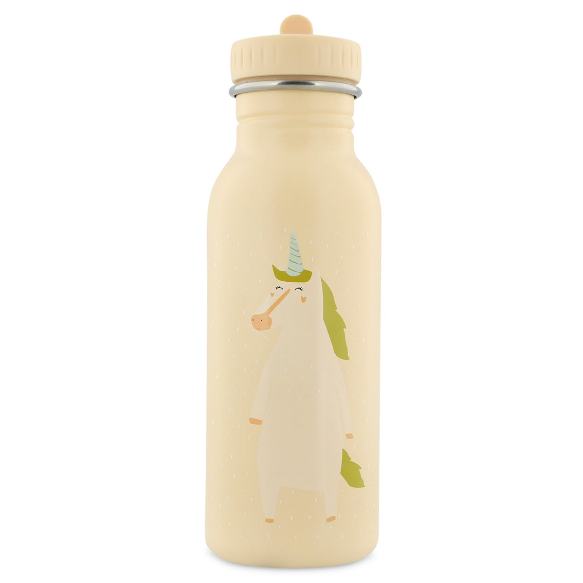 Trixie Trinkflasche Frau Einhorn 500 ml aus Edelstahl – Kinderflasche mit Einhornmotiv, Verschluss und Tragekordel