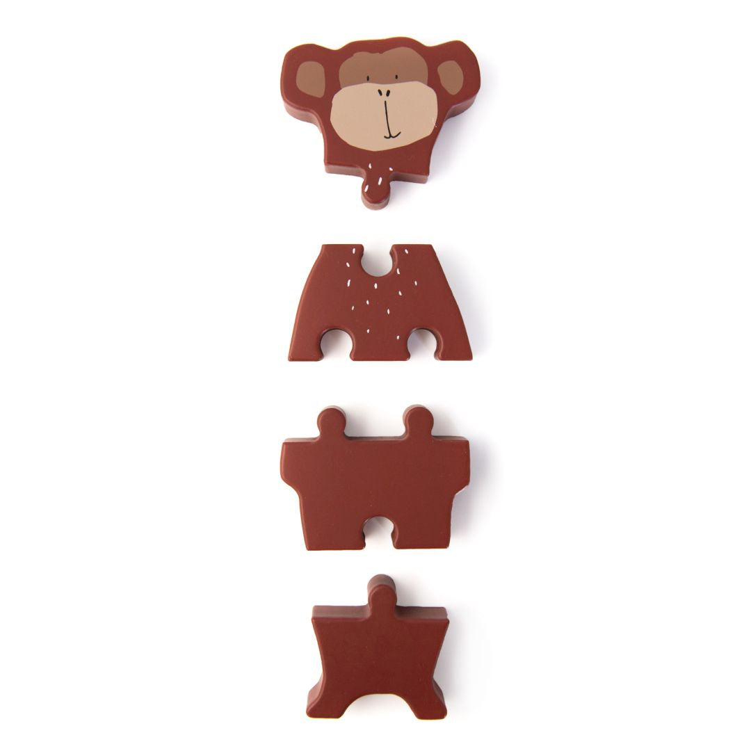 Trixie Holz-Puzzlefigur Herr Affe mit einzelnen Puzzleteilen
