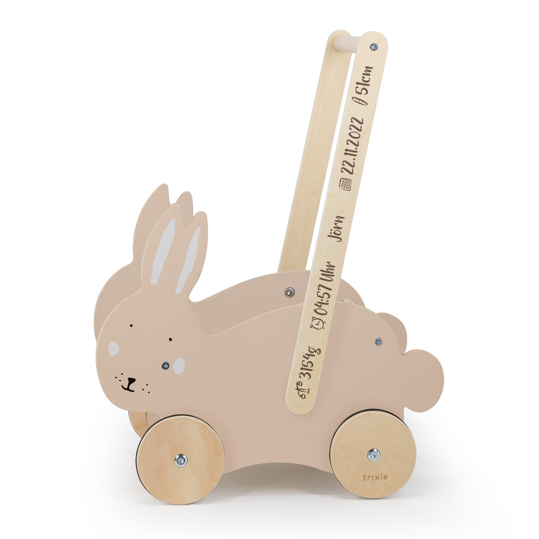 Trixie Lauflernwagen Holz Frau Hase – mit Namensgravur auf dem Griff