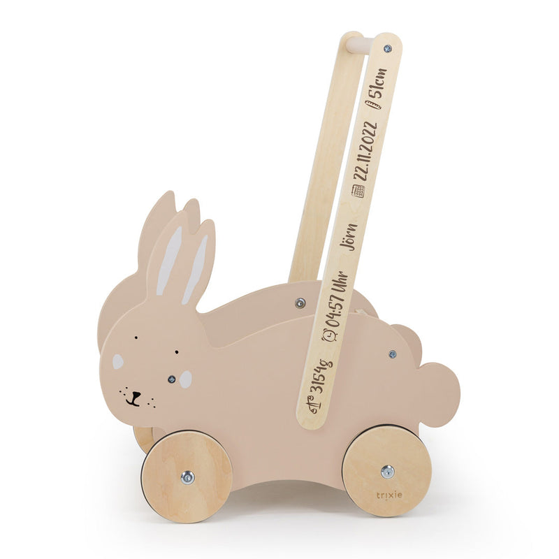 Trixie Lauflernwagen Holz Frau Hase – mit Namensgravur auf dem Griff